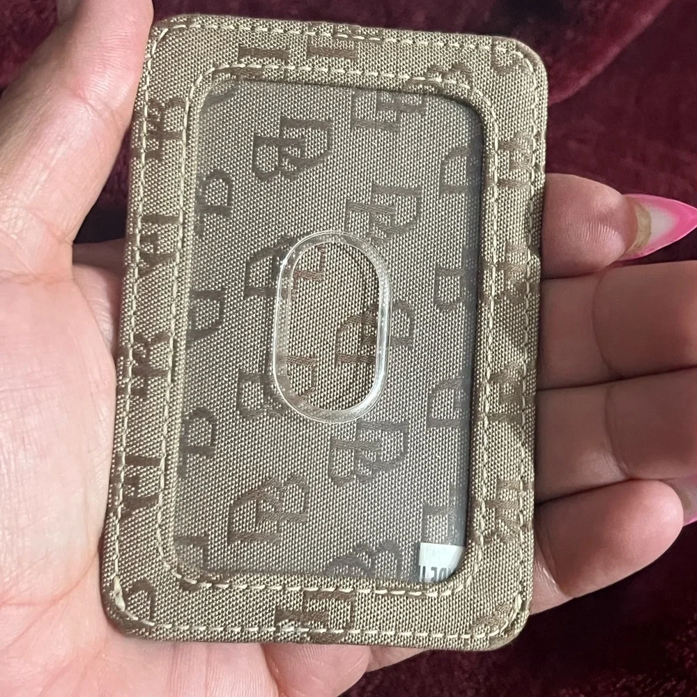 Beige Monogram Phone Card Holder